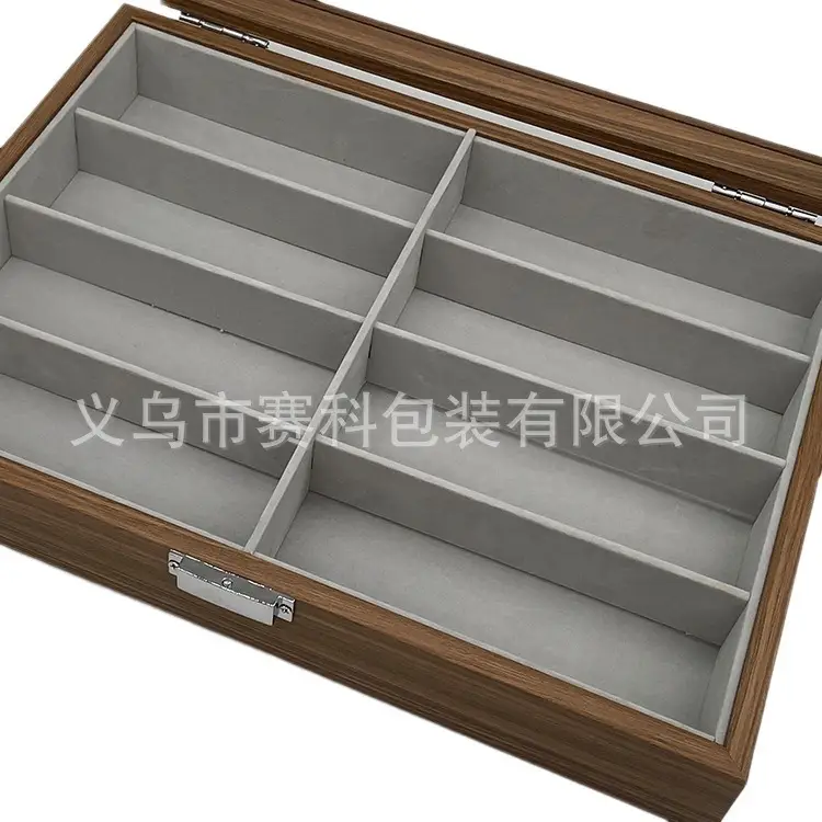 Black Walnut 8-Pack Wooden Sunglasses Storage Box - Image 6