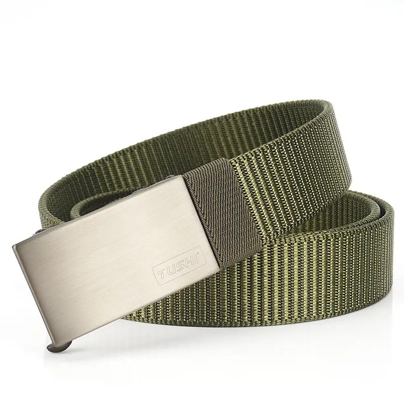 Tushi Men's Black Nylon Belt with Automatic Buckle - Image 2
