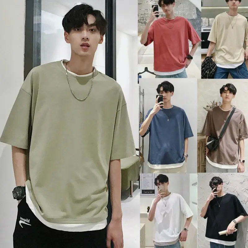 Summer Loose Fit Green T-Shirt for Men - Image 8