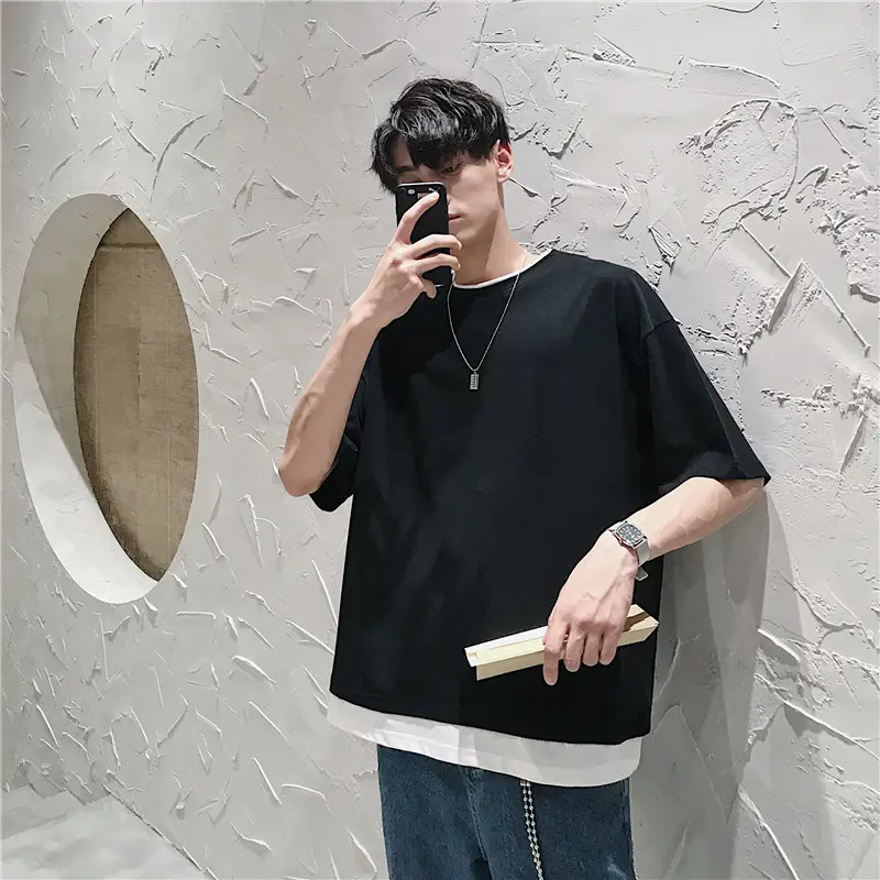 Summer Loose Fit Green T-Shirt for Men - Image 2