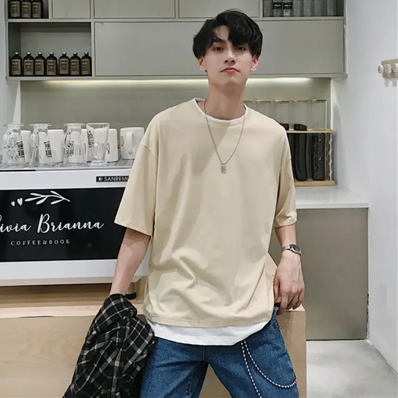 Summer Loose Fit Green T-Shirt for Men - Image 4