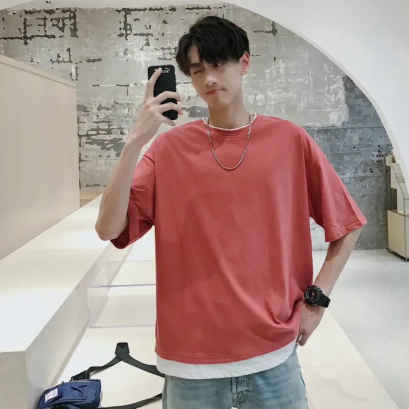 Summer Loose Fit Green T-Shirt for Men - Image 5