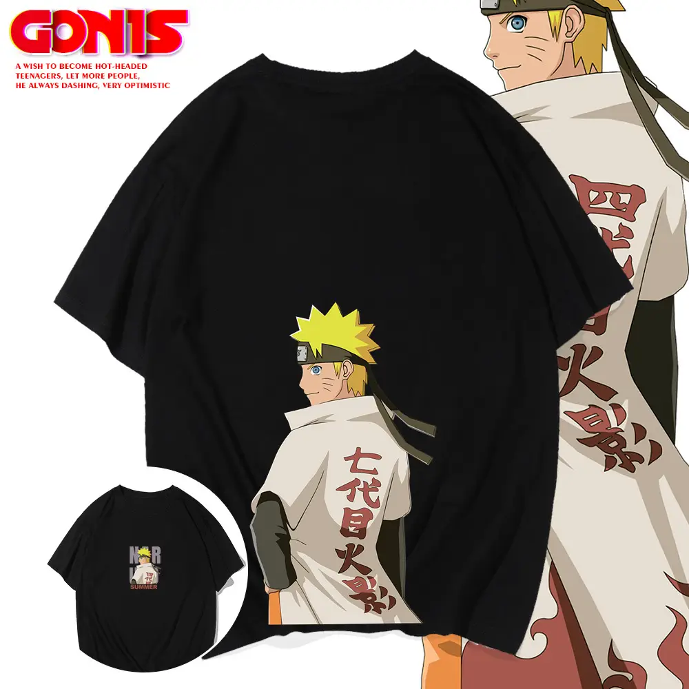 Naruto Anime T-Shirt Pink Short Sleeve Teenager