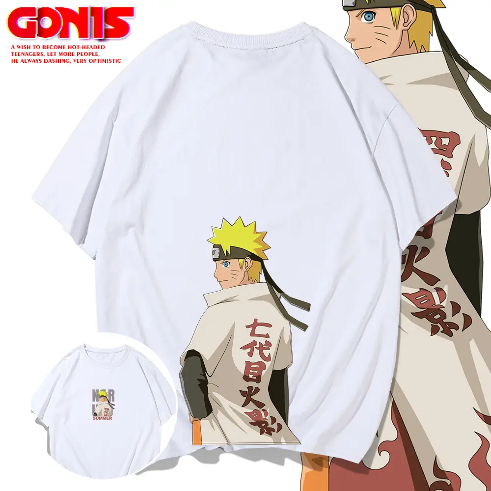 Naruto Anime T-Shirt Pink Short Sleeve Teenager