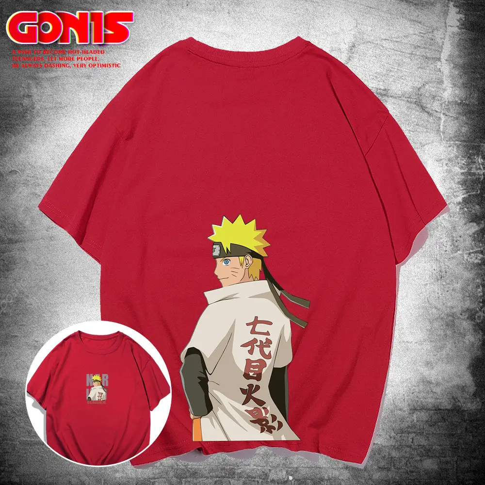 Naruto Anime T-Shirt Pink Short Sleeve Teenager