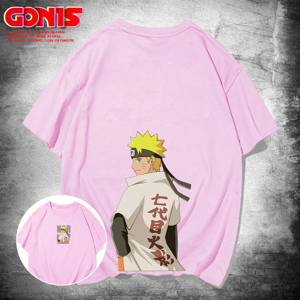 Naruto Anime T-Shirt Pink Short Sleeve Teenager