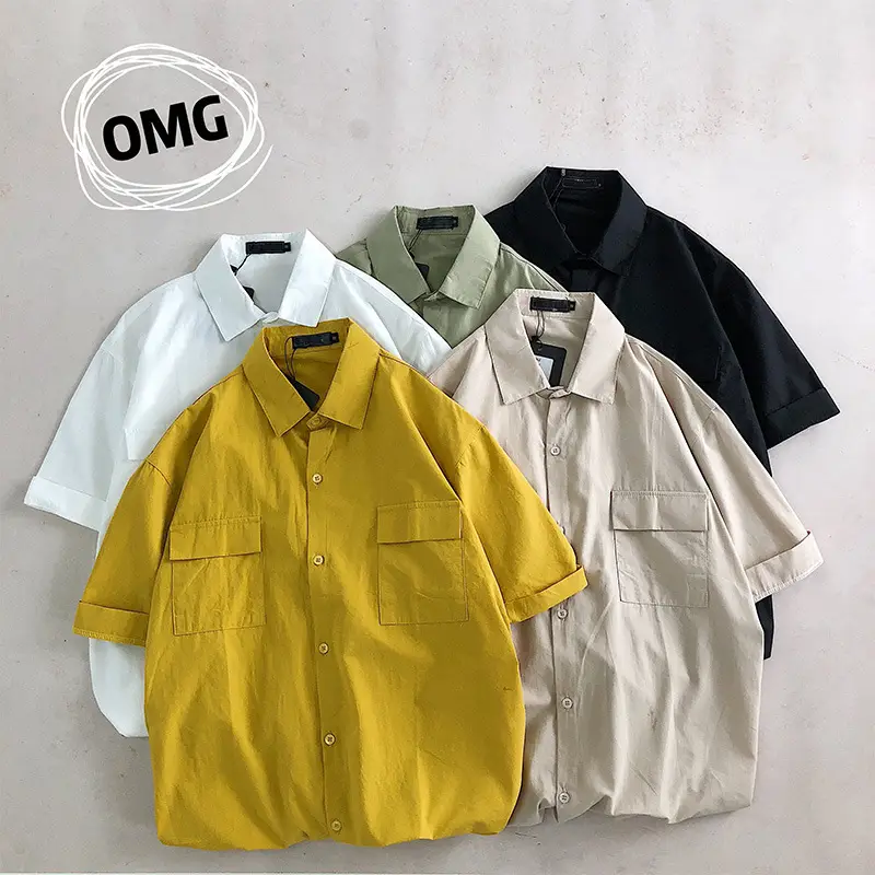 Men White Half-Sleeved Korean Style Shirt