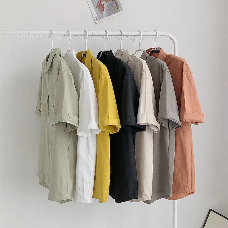 Men White Half-Sleeved Korean Style Shirt