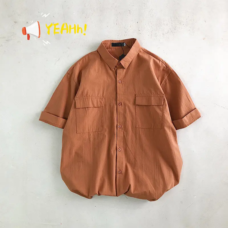 Men White Half-Sleeved Korean Style Shirt