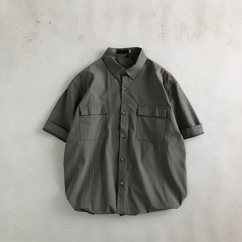 Men White Half-Sleeved Korean Style Shirt