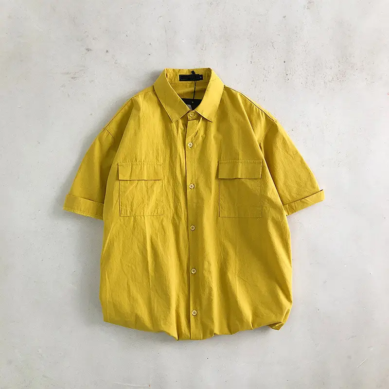 Men White Half-Sleeved Korean Style Shirt