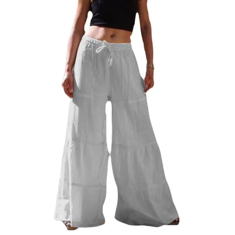 Women's Black Wide Leg Pants Plus Size Elastic Waist - Image 7