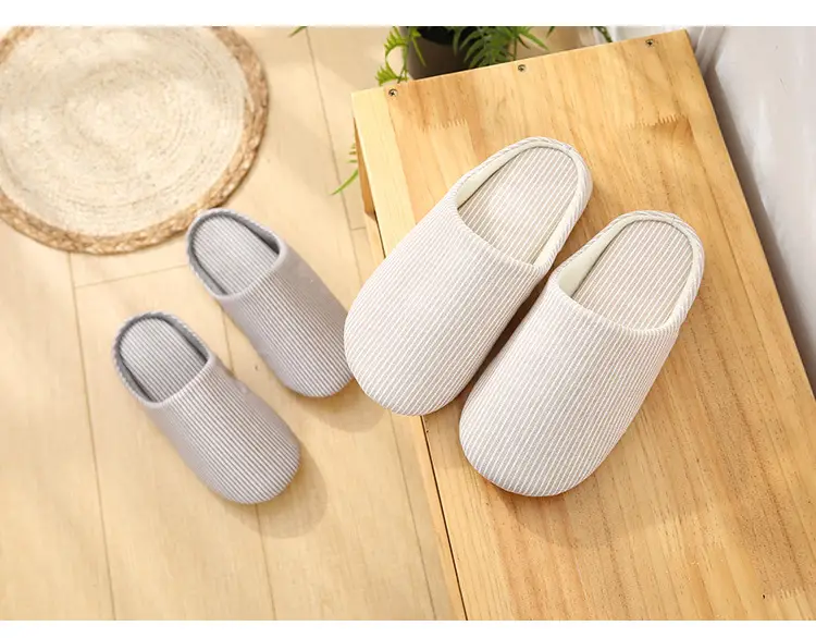 Japanese-style home soft bottom wooden floor cotton slippers autumn and winter indoor couples non-slip soft bottom cotton slippers wholesale — feature 10