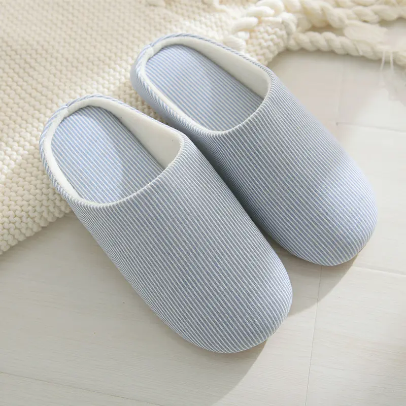 Japanese-style home soft bottom wooden floor cotton slippers autumn and winter indoor couples non-slip soft bottom cotton slippers wholesale