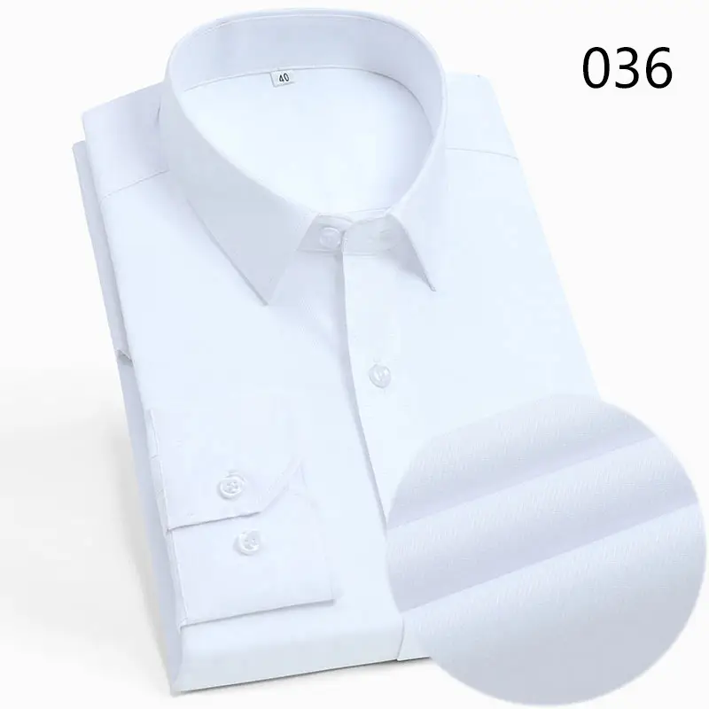 White Thin Men's Short Sleeve Shirt for Spring Autumn - Image 2