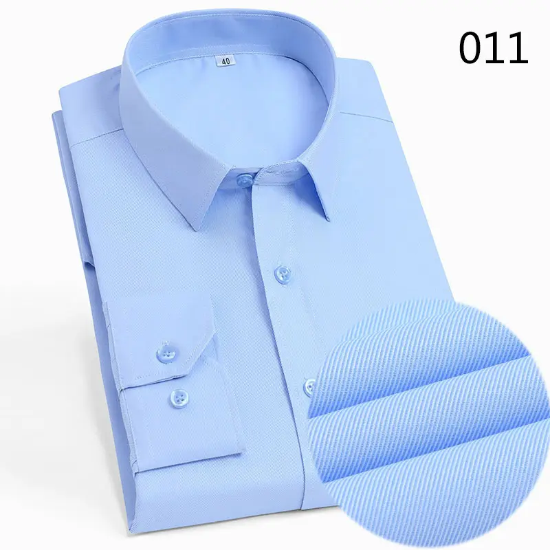 White Thin Men's Short Sleeve Shirt for Spring Autumn - Image 8