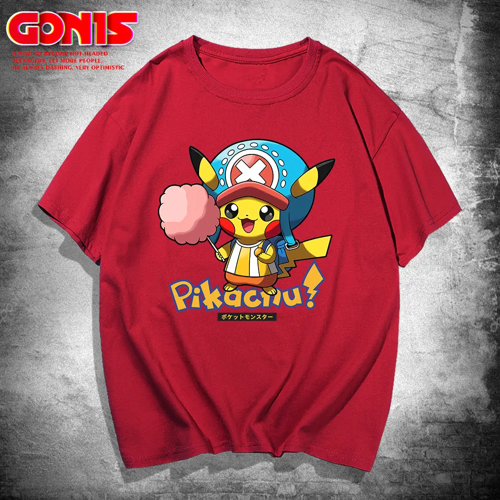 Men Women Yellow Pikachu Printed T-Shirt Summer Casual - Image 4