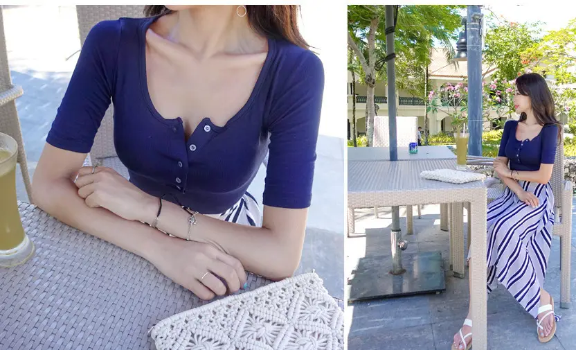 Women Grey Collar T-Shirt Slim Fit — feature 2