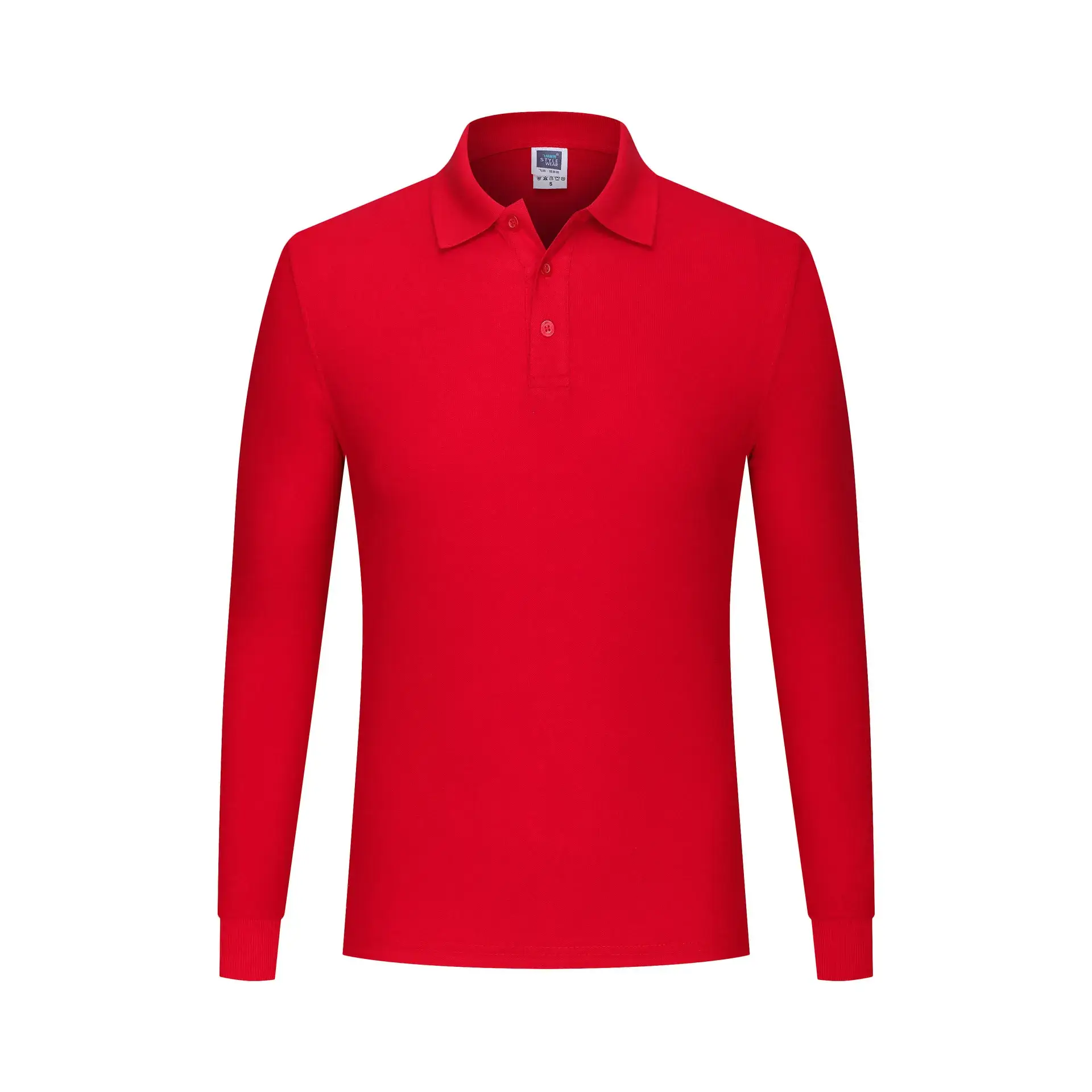 Red Long Sleeve Polo Shirt for Men Women Corporate Style - Image 2