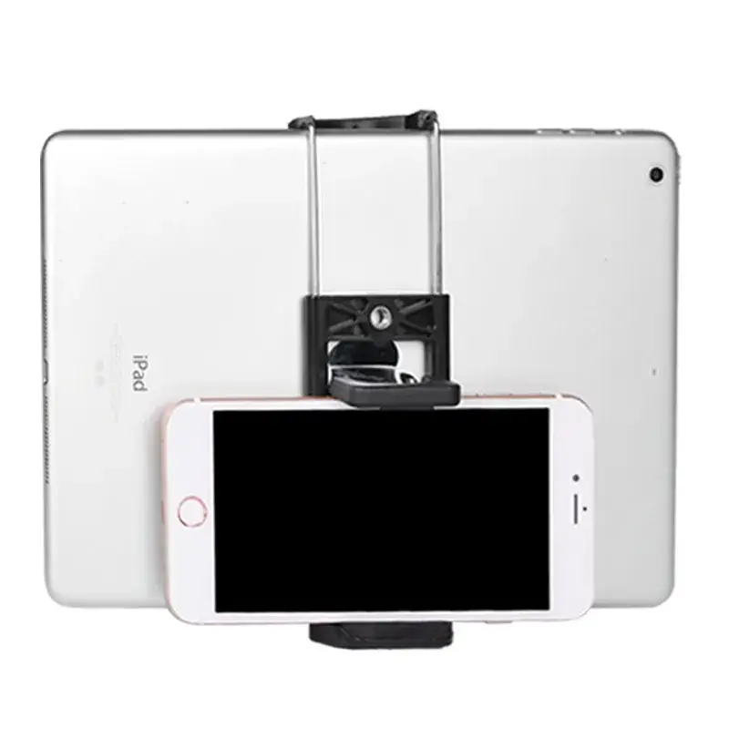 Universal Phone Bracket Screw Clip Head Dual Position Camera Tripod Head