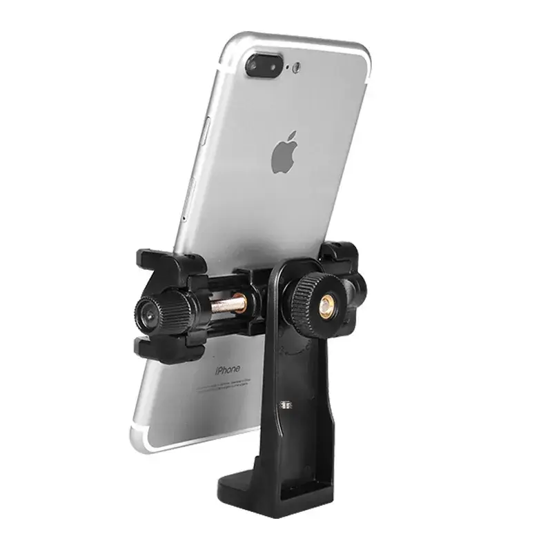 Universal Phone Bracket Screw Clip Head Dual Position Camera Tripod Head