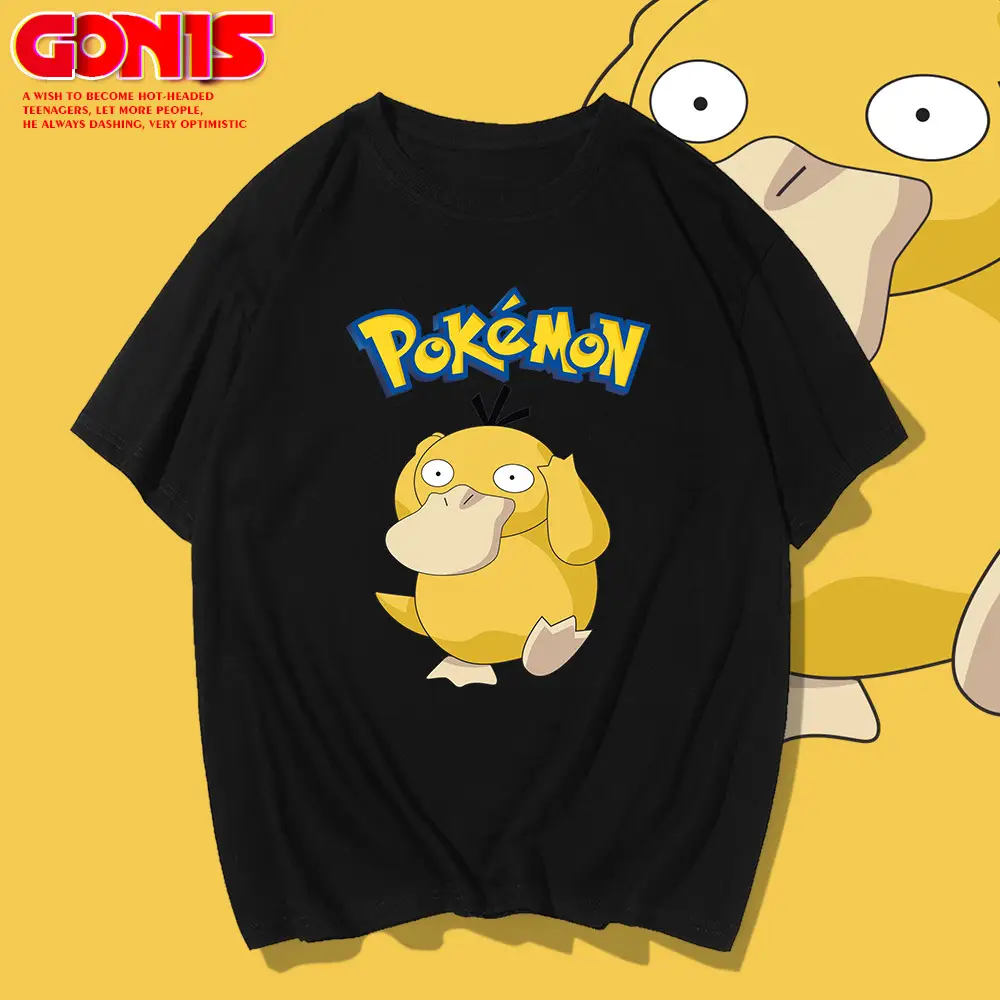 Men Women Summer T-Shirt Pikachu Japanese Cartoon Kodak Duck Loose Cotton - Image 9