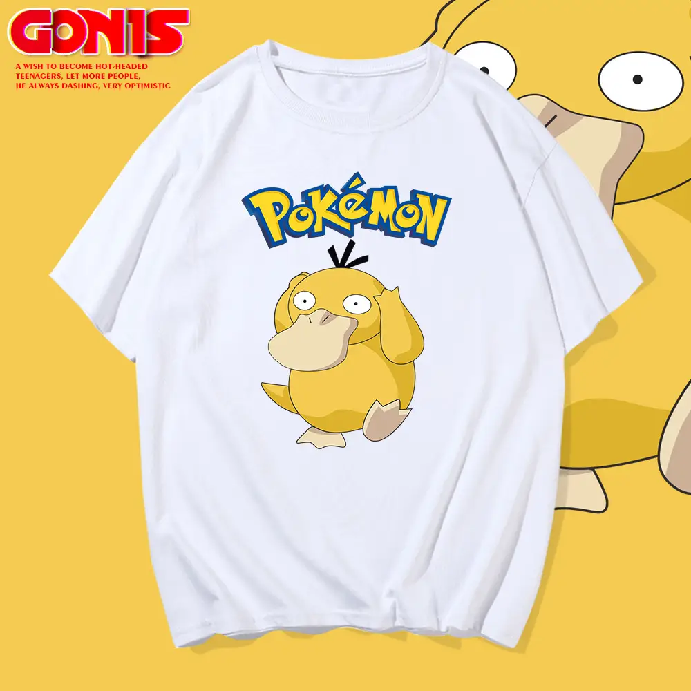 Men Women Summer T-Shirt Pikachu Japanese Cartoon Kodak Duck Loose Cotton - Image 10