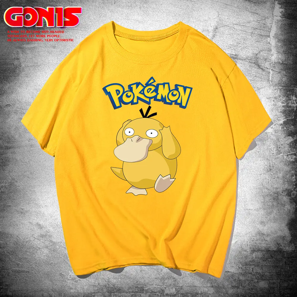 Men Women Summer T-Shirt Pikachu Japanese Cartoon Kodak Duck Loose Cotton - Image 3