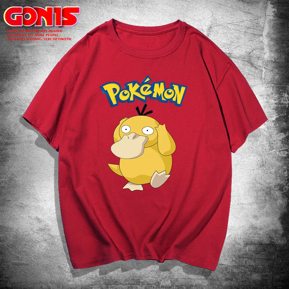 Men Women Summer T-Shirt Pikachu Japanese Cartoon Kodak Duck Loose Cotton - Image 4