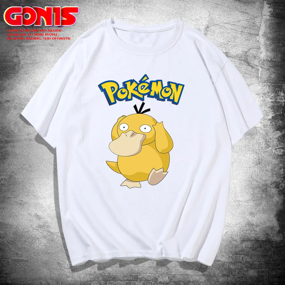 Men Women Summer T-Shirt Pikachu Japanese Cartoon Kodak Duck Loose Cotton - Image 2