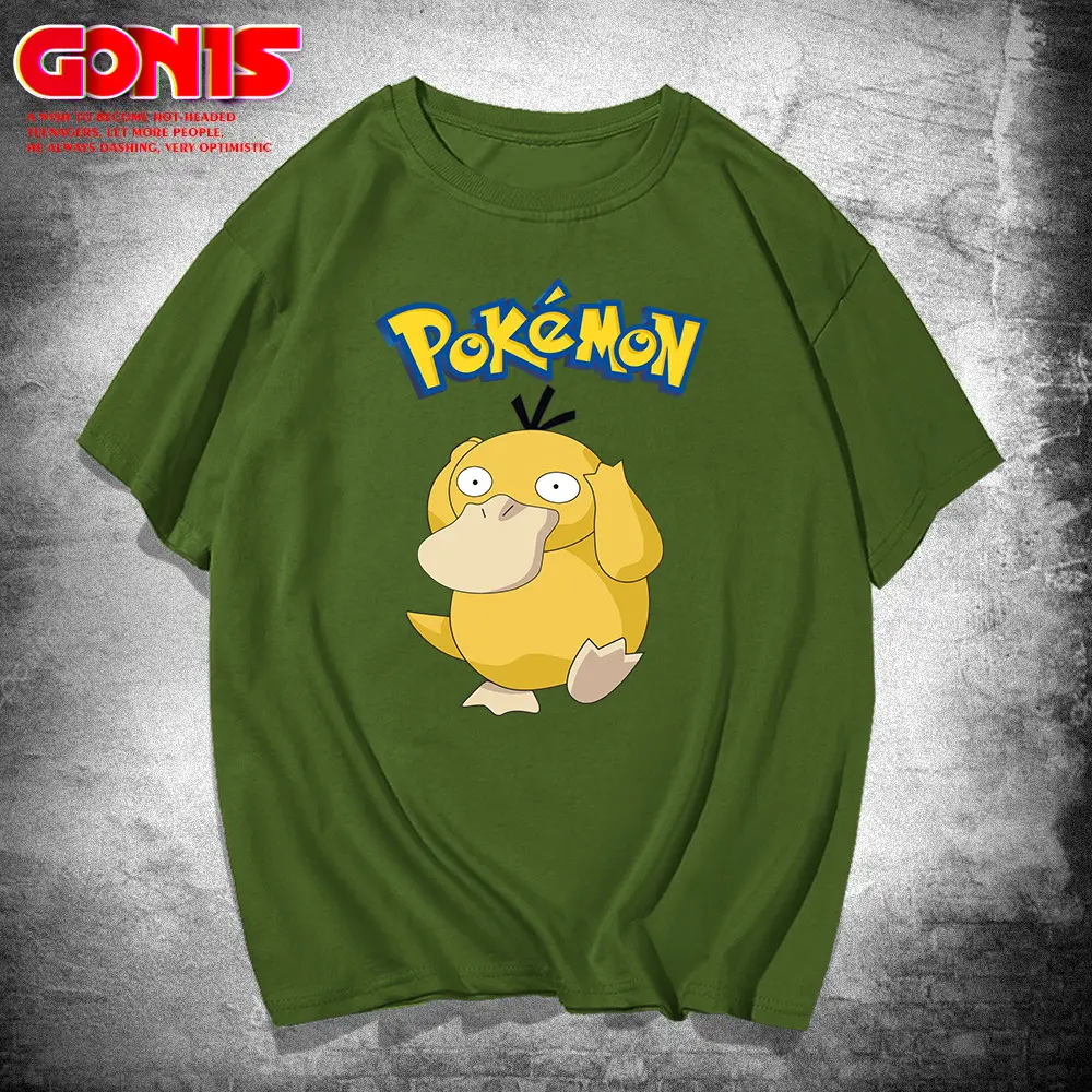 Men Women Summer T-Shirt Pikachu Japanese Cartoon Kodak Duck Loose Cotton - Image 6