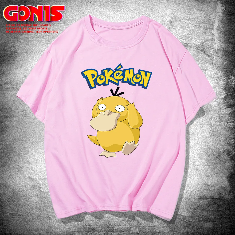 Men Women Summer T-Shirt Pikachu Japanese Cartoon Kodak Duck Loose Cotton - Image 8