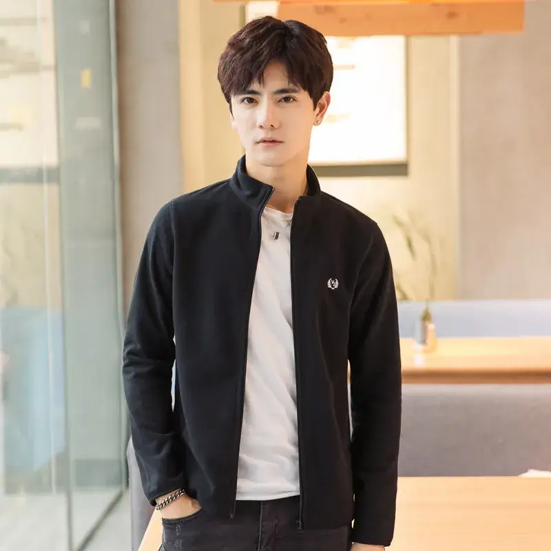 Men's Korean Style Thin Fleece Jacket Windproof Vertical Collar - Image 10