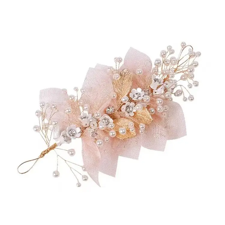 Girls Princess Headband Flower Wreath Mesh Hair Accessory
