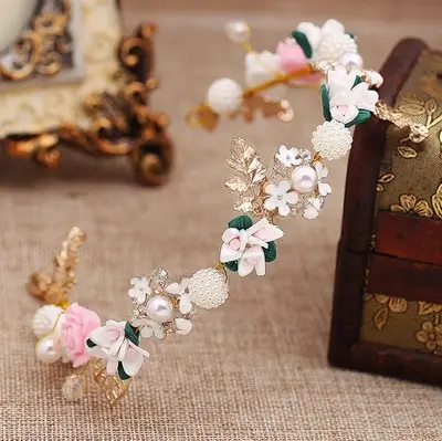 粉白蓝合金花环