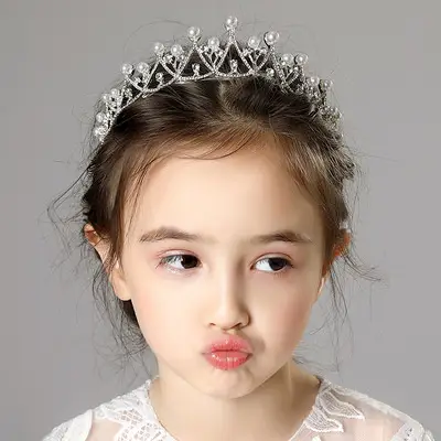 Girls Princess Headband Flower Wreath Mesh Hair Accessory