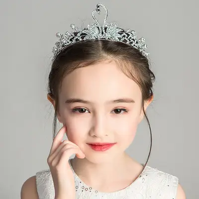 Girls Princess Headband Flower Wreath Mesh Hair Accessory