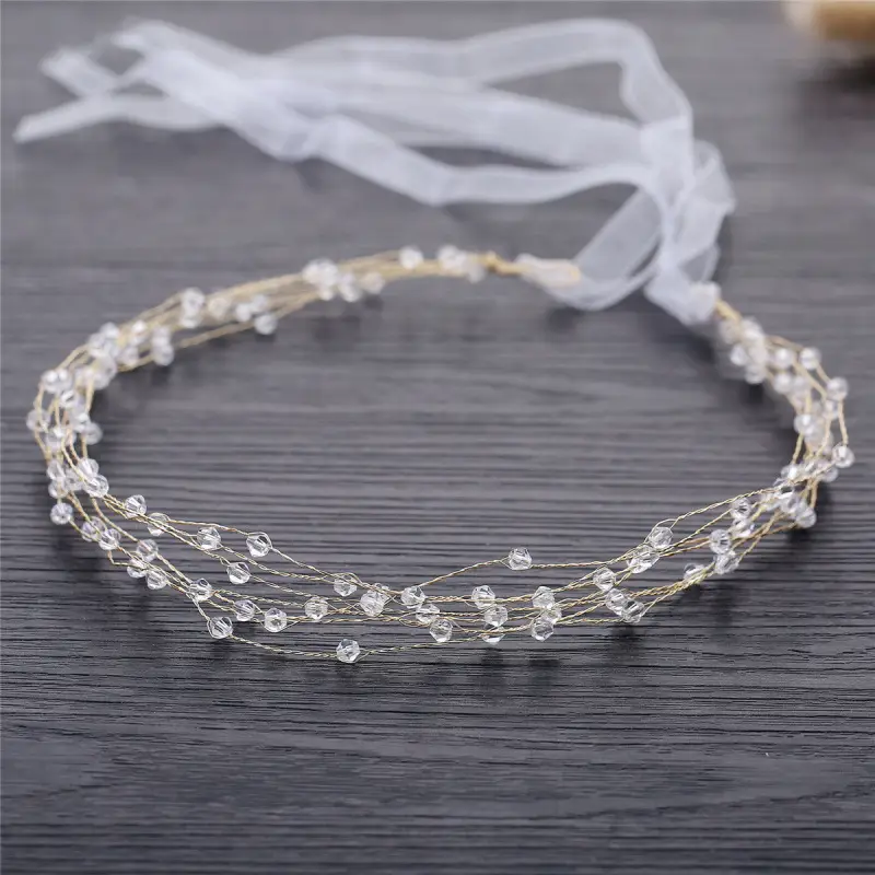 Girls Princess Headband Flower Wreath Mesh Hair Accessory