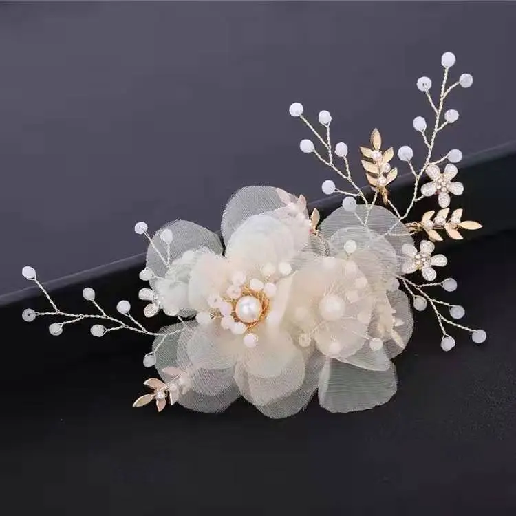 Girls Princess Headband Flower Wreath Mesh Hair Accessory