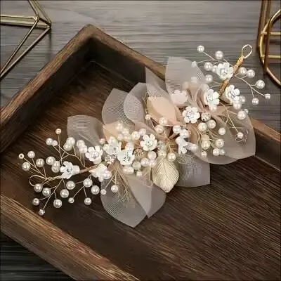 Girls Princess Headband Flower Wreath Mesh Hair Accessory