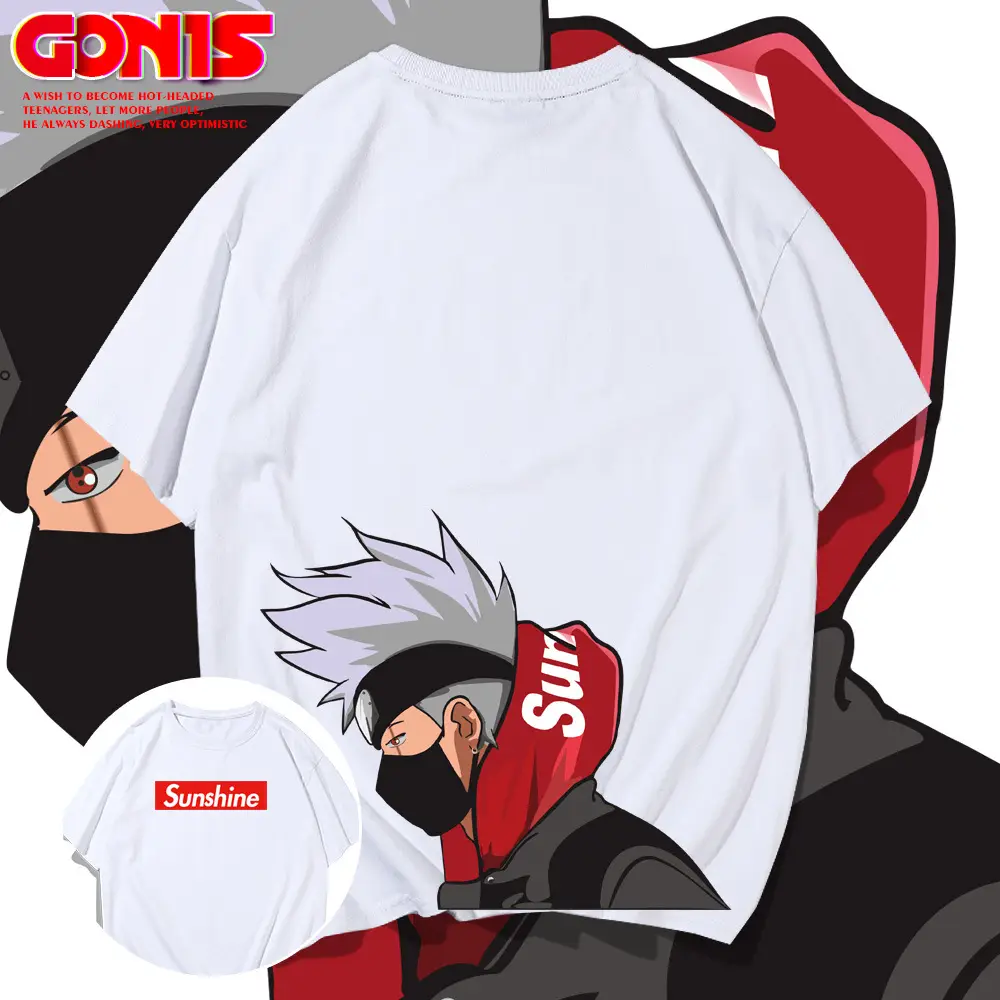 Naruto Printed Men's White T-Shirt Loose Sleeve Summer - Image 8