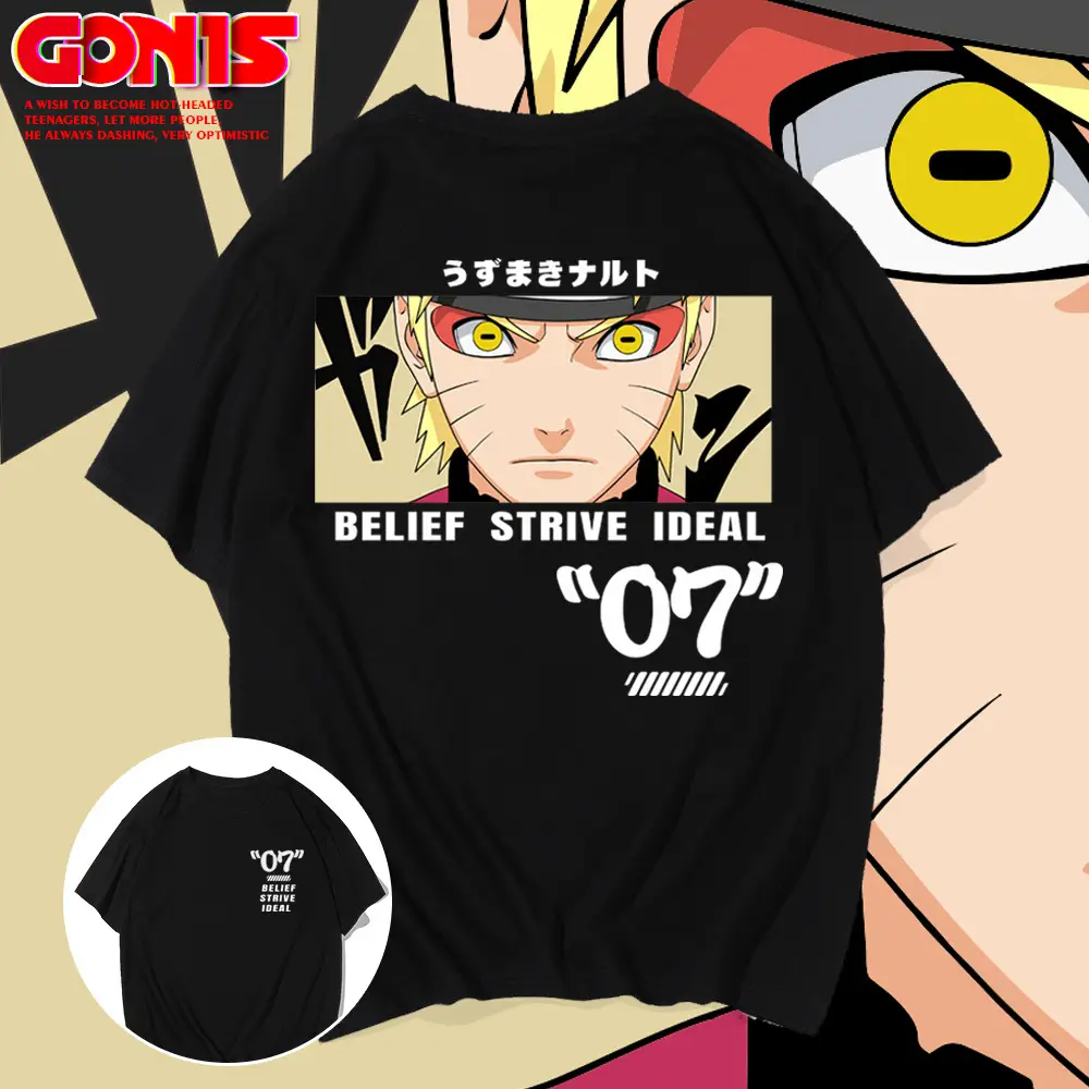 Naruto "07" Anime T-Shirt White Half Sleeve