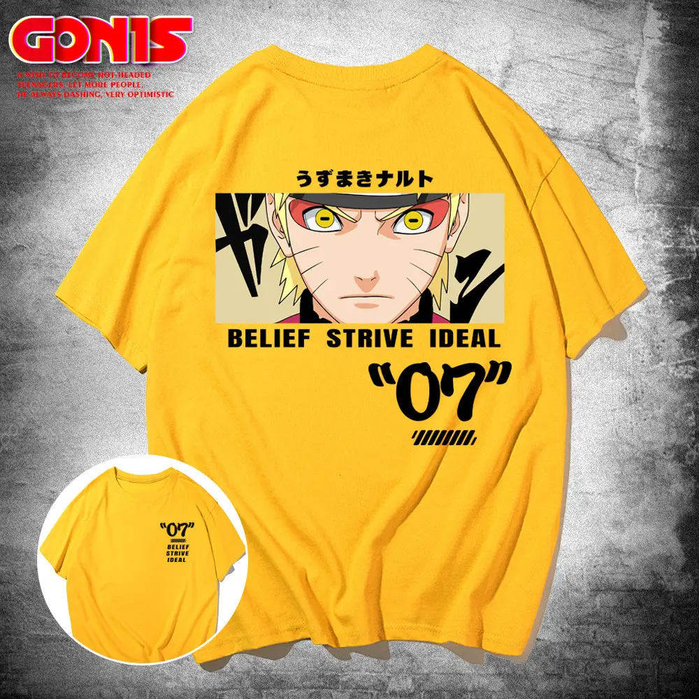 Naruto "07" Anime T-Shirt White Half Sleeve
