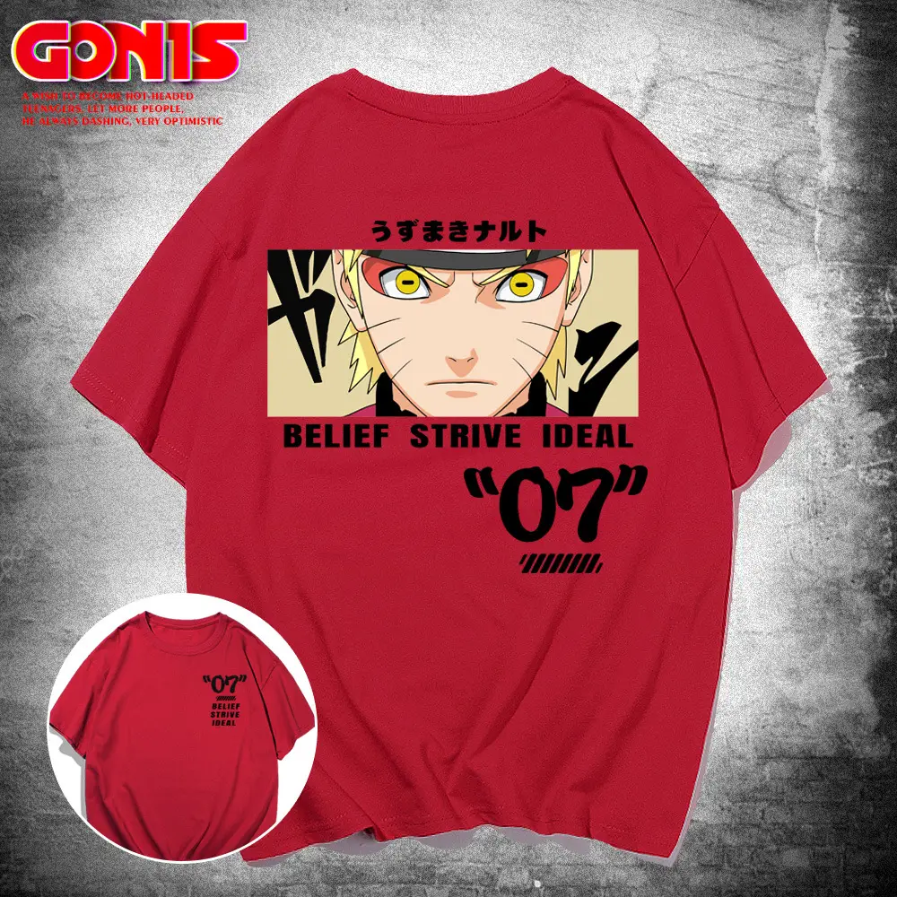 Naruto "07" Anime T-Shirt White Half Sleeve