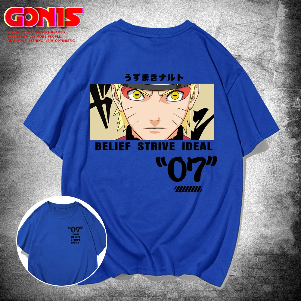 Naruto "07" Anime T-Shirt White Half Sleeve