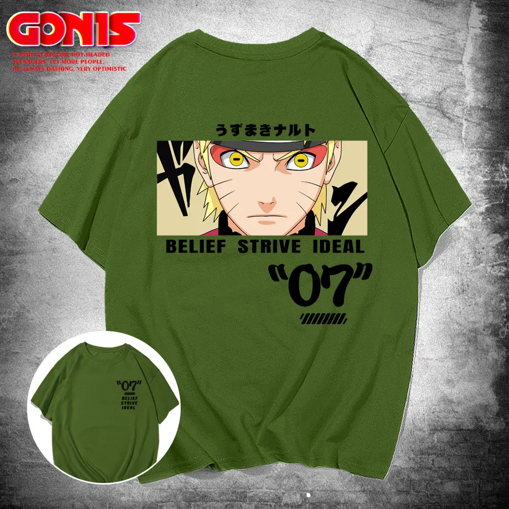 Naruto "07" Anime T-Shirt White Half Sleeve