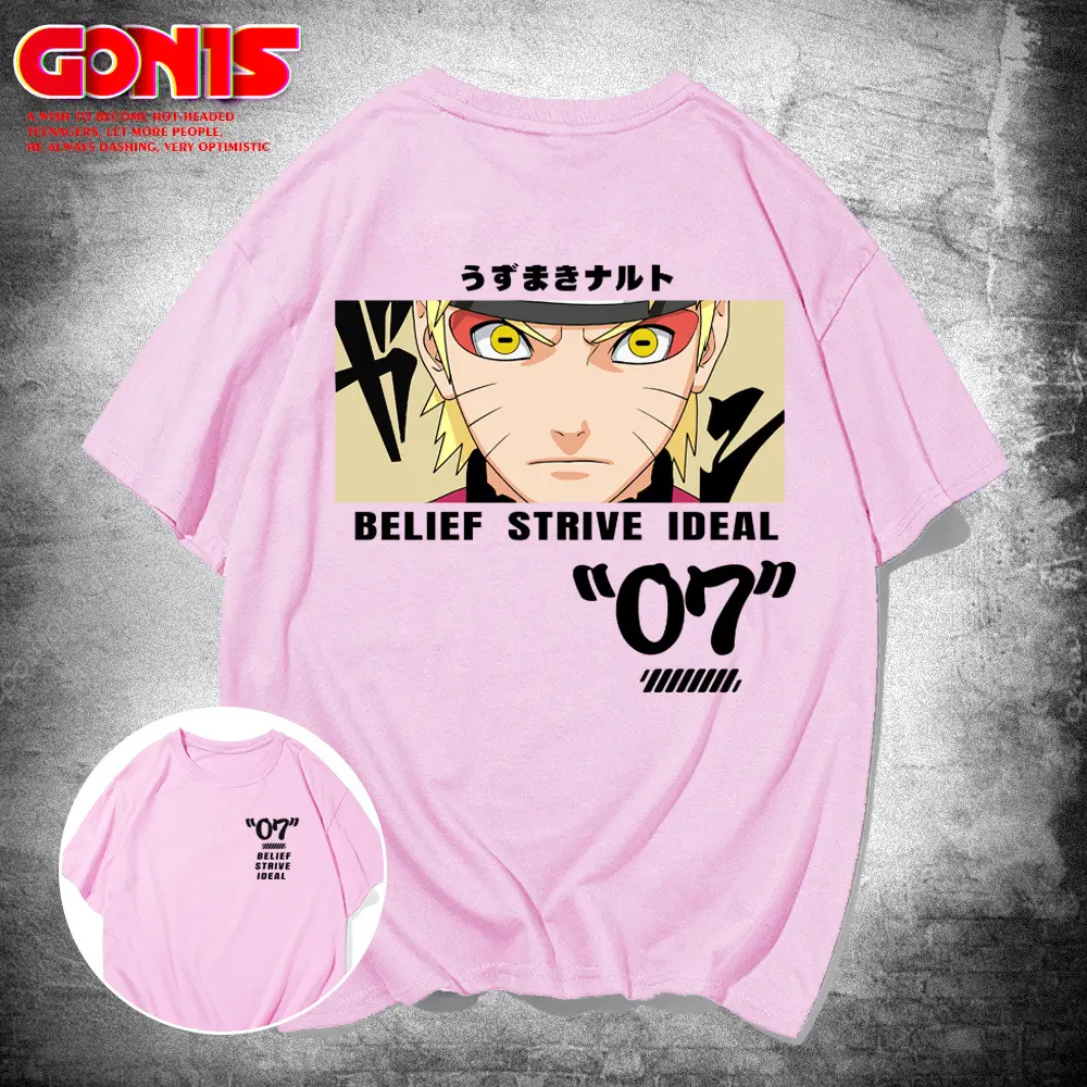 Naruto "07" Anime T-Shirt White Half Sleeve
