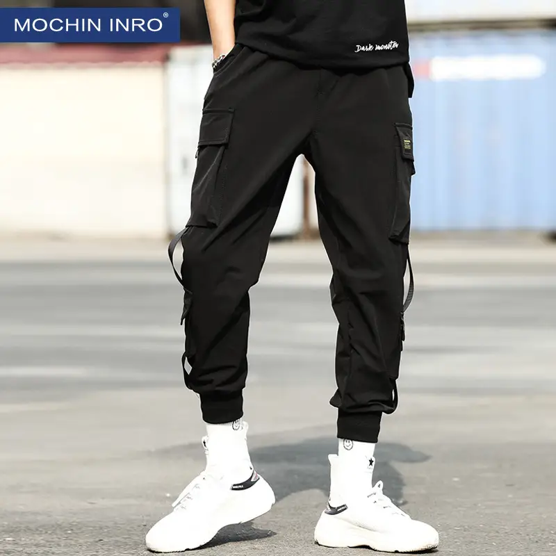 Men Black Korean Style Ankle Pants with White Sneakers - Image 4