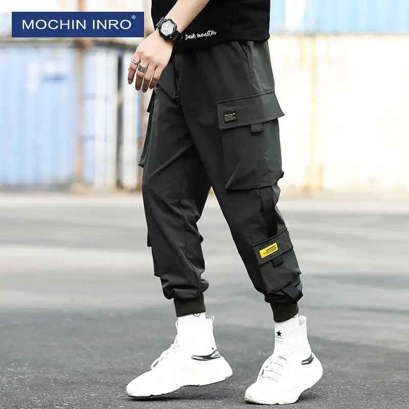 Men Black Korean Style Ankle Pants with White Sneakers - Image 5