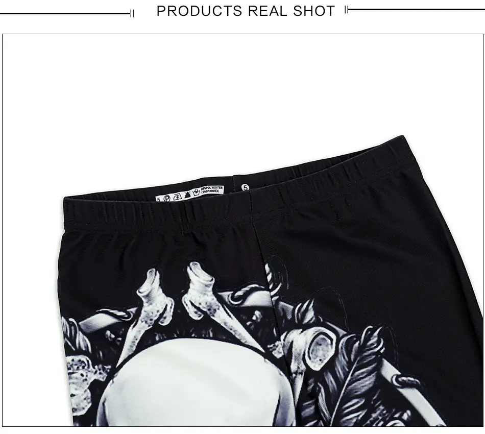 3D Skull Nine Point Tight Leggings Women Black — feature 10
